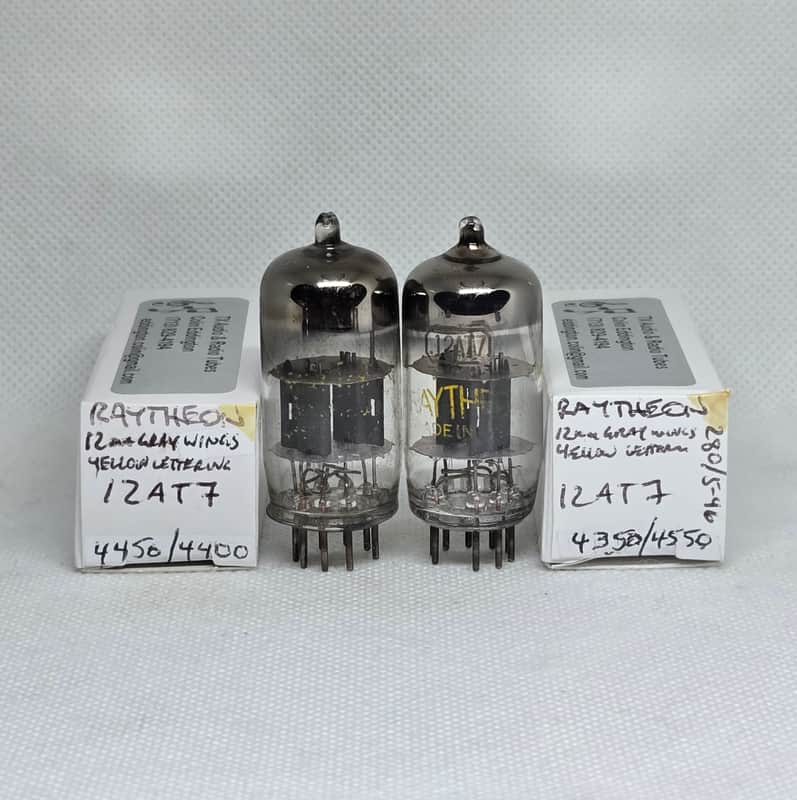Raytheon 12AT7 Gray Plate Well Matched (4.3%) Pair NOS ECC81 image 1