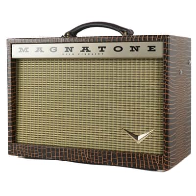 New Magnatone Starlite Combo Brown French Alligator Tolex / Gold Stripe Grill #7541 image 3