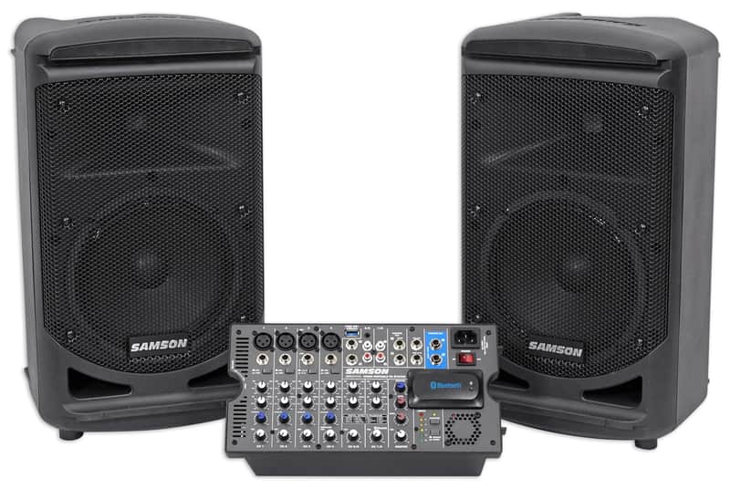Samson Expedition XP800 800w Portable 8" PA DJ Speaker System+8-ch Powered Mixer image 1