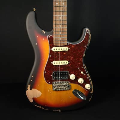 Vintage V6HMRSB HSS Icon Aged Relic Electric Guitar Gloss Sunburst image 4