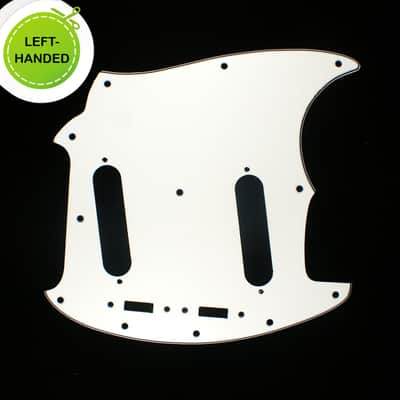 Left-handed Replacment Pickguard For Mustang Classic Series style ,3Ply White image 1