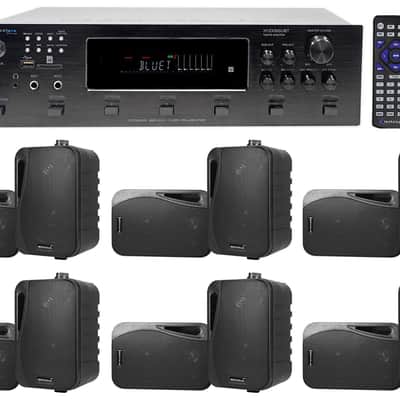 Technical Pro 6000w (6) Zone, Home Theater Bluetooth Receiver+12) 4" Speakers image 1