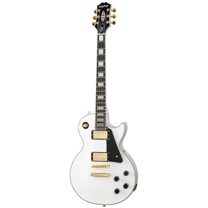 Epiphone Inspired by Gibson Les Paul Custom Electric Guitar, Alpine White image 1