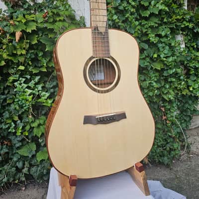 Wilhelm Guitars Quilted Bubinga Handmade Dreadnought Acoustic Guitar image 5