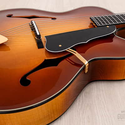 Harvey Leach Cutaway Acoustic Archtop 18" Carved Top, Spruce & Tiger Maple w/ Case image 7
