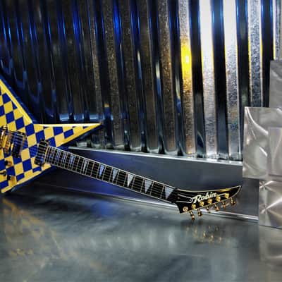 Robin Wedge 1987 Custom.  One of a kind.  Blue Yellow Checkerboard finish. Plays great. Rare. Cool+ image 3