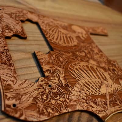 Custom Pickguard for Fender Precision Bass – Unique Guitar Laser Engraved Wooden Scratchplate image 5