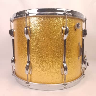 Slingerland 60s 12x15" Zoomatic Marching Snare Drum Gold Sparkle COB Brass Hoops image 3