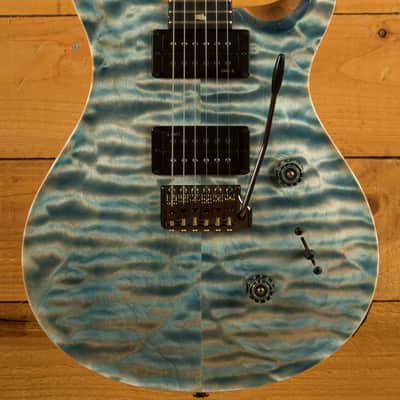 PRS Custom 24 Artist Top Faded Indigo Flame w/Awabi Birds image 1
