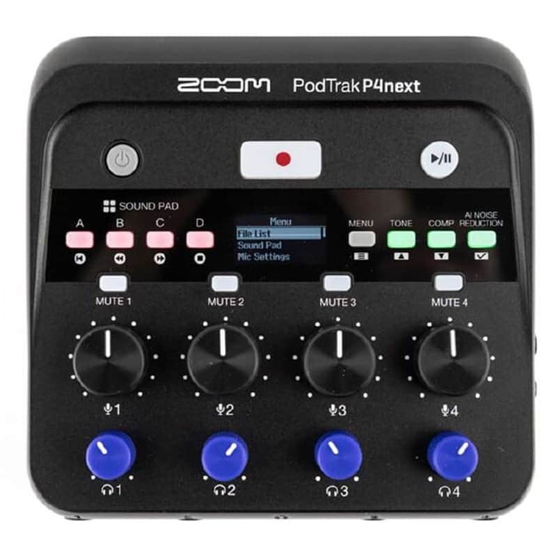 Zoom Corporation PodTrak P4next 4-Track Podcast Recorder Re