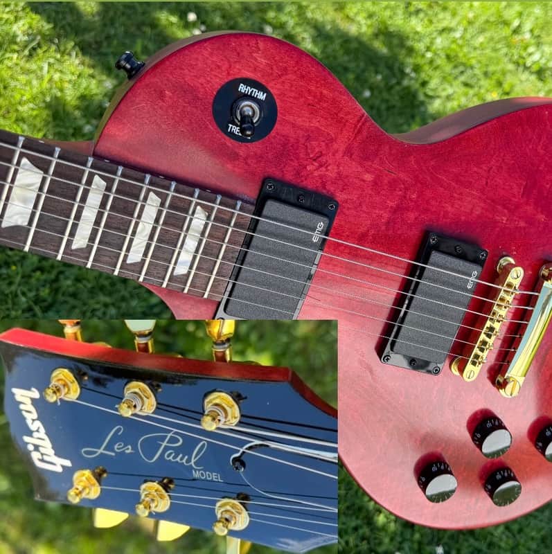 Gibson Les Paul Junior LPJ EMG upgrade gloss headstock upgrade left handed lefty image 1