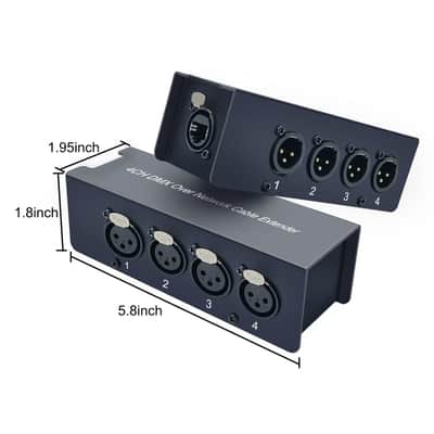 4 Channel DMX Over Network Cable Extender 3-Pin XLR Male and Female to Ethercon Cable Channels Over RJ45 Cat5/Cat6 Ethercon Cable Extend Compact Snake Receiver- XLR AES (One -Pair) (Without the line) image 3