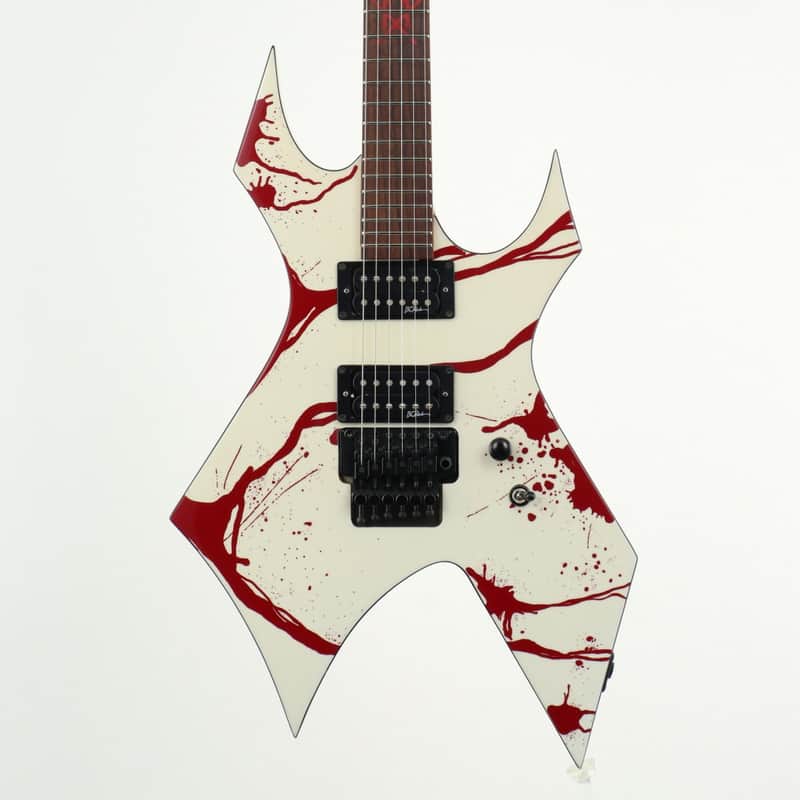ギター B.C. Rich Joey Jordison Warlock II JJSW2 B.C.Rich JJSW2 Joey Jordison Signature Warlock II White with Blood
