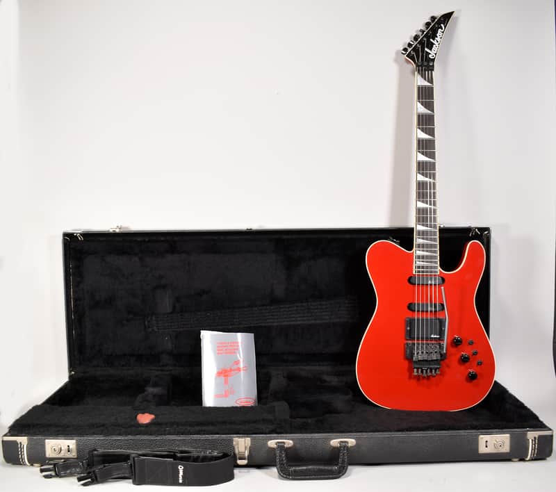1987 Jackson USA Custom Neck-Thru Telly Style Red Vintage Electric Guitar w/OHSC image 1