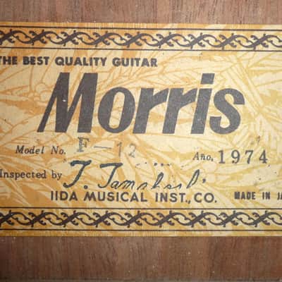 Morris F-12 OOO size guitar 1974 Natural Japan Vintage BARGAIN image 9