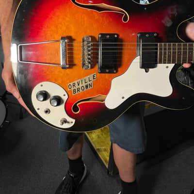 *USA MADE* Late 1960’s/Early 1970’s Mosrite Celebrity II 6-String Hollow-Body Electric Guitar in Orville Brown w/ Hardshell Case image 6