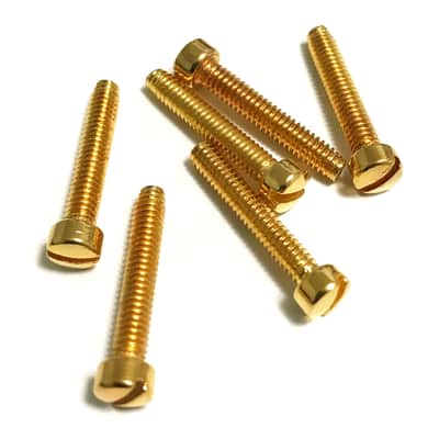 US Humbucker / P90 Guitar Pickup Pole Piece Fillister Screws Gold 6pcs image 1