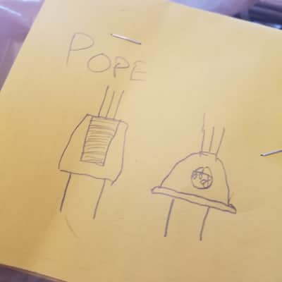 Pope one (1) 117V Power Cord Electric Cable cut Vintage non-polarized beige, grey 1940s-1960s image 3
