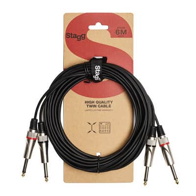Stagg STC6P 1/4" Jack - 1/4" Jack Cable (6M Dual L+R) image 2