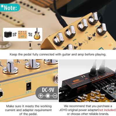 JOYO Dual Crunch Pure Analog Circuit Overdrive Effect Pedal with Independent Clipping for Electric Guitar - True Bypass (King of Kings R-20) Price include the import duty for US buyer image 3