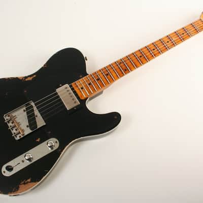 Fender Custom Shop Limited Edition '53 HS Telecaster Heavy Relic 1-Piece 2A Flame Quartersawn Maple Aged Black *On Hold image 4