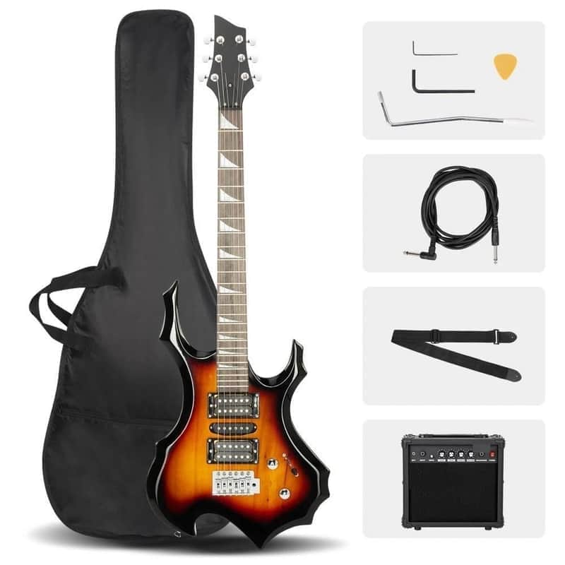 Burning Fire Basswood Electric Guitar HSH Pickup with Bag & 20W Amp