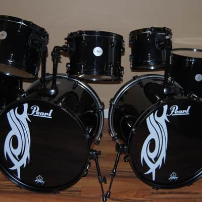 Pearl Joey Jordison Limited Edition mid-2000'S Black on Black 8pc drum set kit image 1