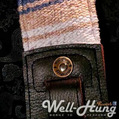 Well-Hung "Bandido" 3" wide padded guitar strap Mexican blanket in Agave + Sand image 6