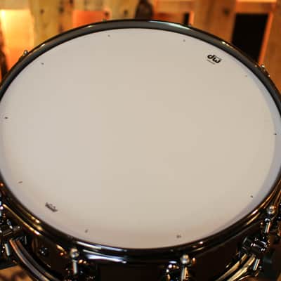 DW 5.5x14 Collector's Black Nickel over Brass Snare Drum w/ Black Nickel Hardware image 4