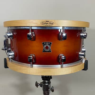 Yamaha 14x6.5 Sensitive Series Maple Snare Drum w/ Vintage Wood Hoops Amber Sunburst Japan MSD1465 - Amber Sunburst
