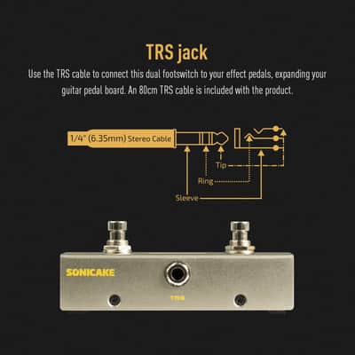 SONICAKE Dual Footswitch Pedal for Guitar Effect Pedal Dual Momentary Foot Switch Guitar Pedal with TRS Cable(U.S. domestic inventory) image 6