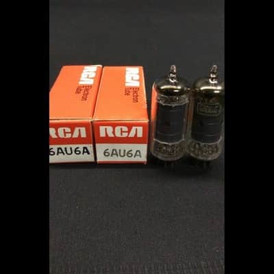 NOS NIB MATCHED PAIR RCA 6AU6 Radio Vacuum Tubes TESTED 10.9879 image 2