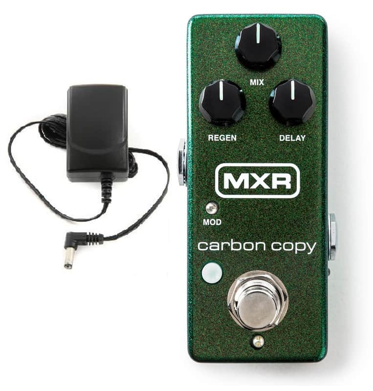 MXR M299 Carbon Copy Mini Analog Delay Guitar Effect Pedal Regen, Mix, Delay Controls & Adapter image 1