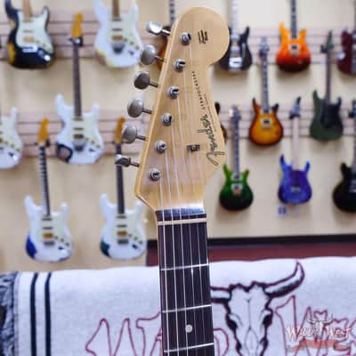 Fender Custom Shop 1962 Stratocaster Hand-Wound Pickups AAA Dark Rosewood Slab Board Relic Sonic Blue image 7