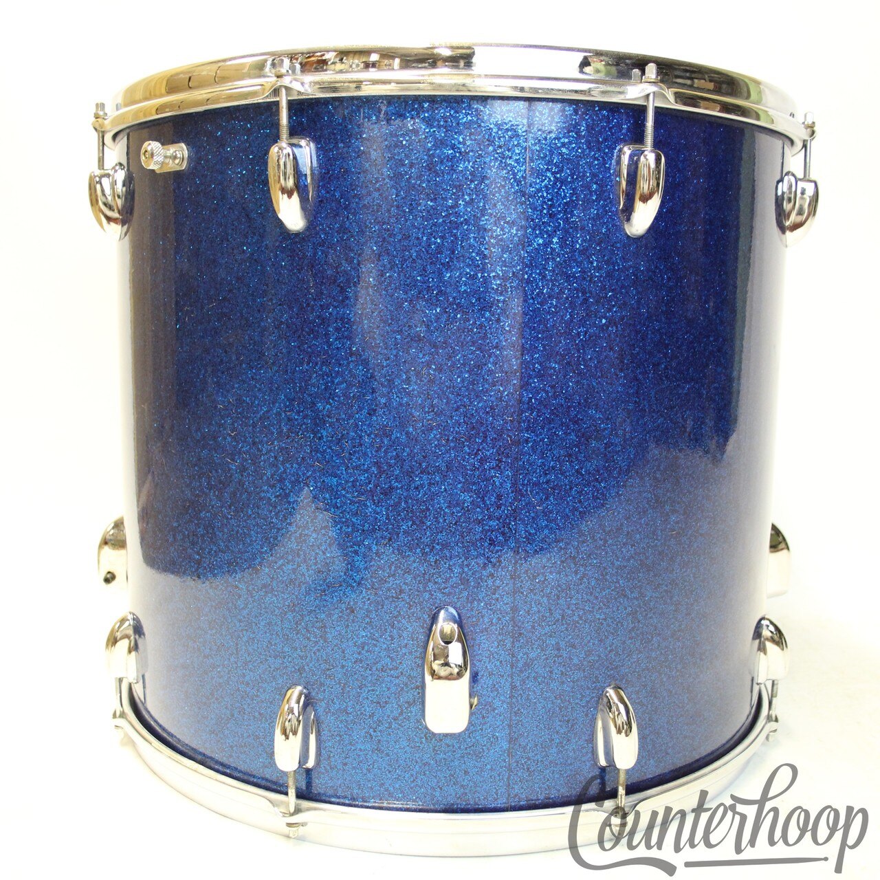 Slingerland 20x18"Blue Sparkle 3Ply Mahogany Floor Tom Vintage 50s Bass Drum USA — main photograph