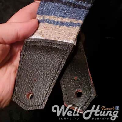 Well-Hung "Bandido" 3" wide padded guitar strap Mexican blanket in Agave + Sand image 2