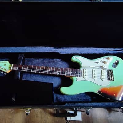 MyDream Partcaster Custom Built - Surf Green-over-Sunburst SRV image 13