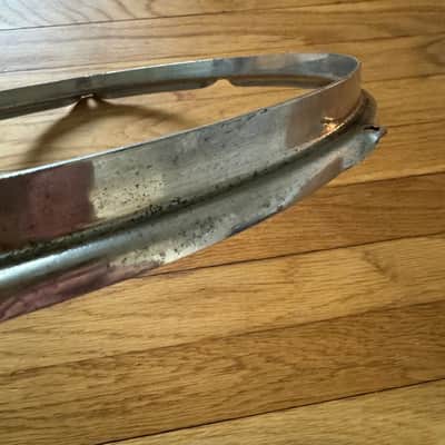 WFL Zephyr Lug Era 14 Inch Nickel Plated Snare Drum Batter Hoop Rim 8 Lug image 7