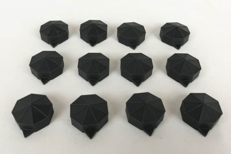 Fox Guitars 12 Vintage Daka-ware Style Octagon Pinwheel Guitar Pointer Knobs Black image 1