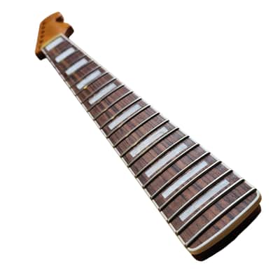 Brio Master Built Binded Flamed Maple Rosewood Fingerboard S-Style Neck w Block Inlays image 2