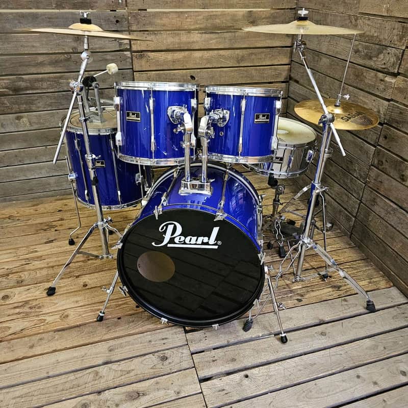Drum Kit Pearl Export Vintage Complete, Blue USED! RKXEP040626 image 1