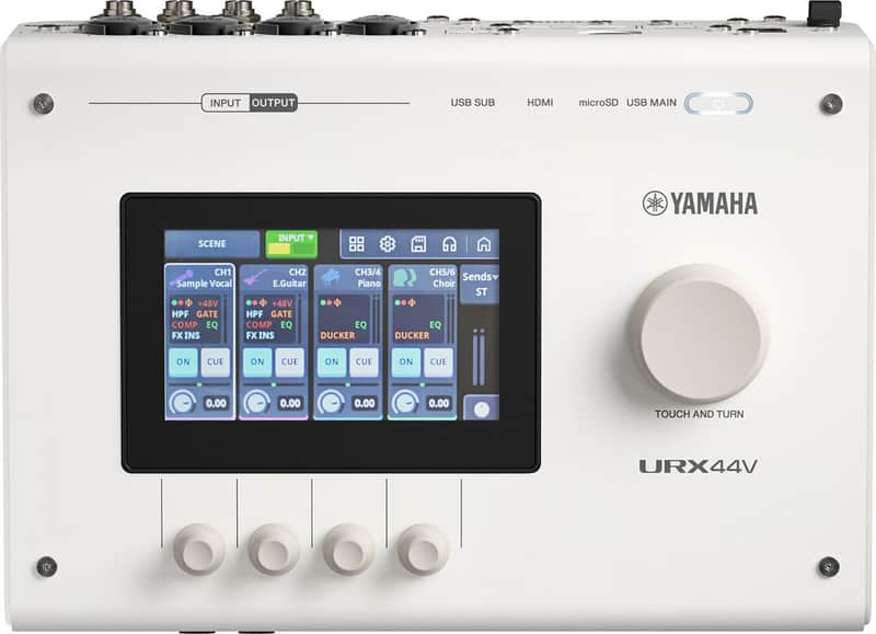 Yamaha URX44V USB-C Audio/Video Interface, White image 1