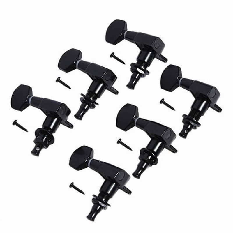 New Black Enclosed Guitar String Tuning Peg Tuner Machine Head 6R Right Inline image 1