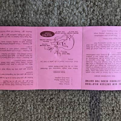 Vintage Circa 1958 Gretsch "Introducing Hilo'Tron" Pickup Instruction Card Booklet! Rare, Original Case Candy, Paperwork! image 2