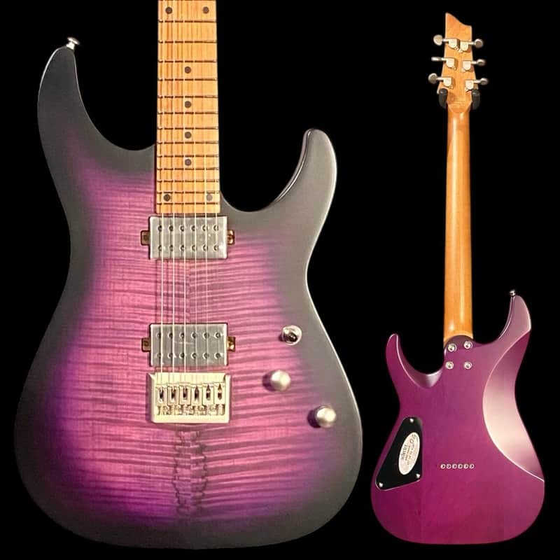 Schecter C-1 Standard Plus Electric Guitar - Transparent Purple Burst image 1