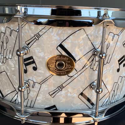 1999 Ludwig 90th Anniversary Classic Maple 6.5x14 Snare Drum in Top Hat & Cane w/ Case image 2