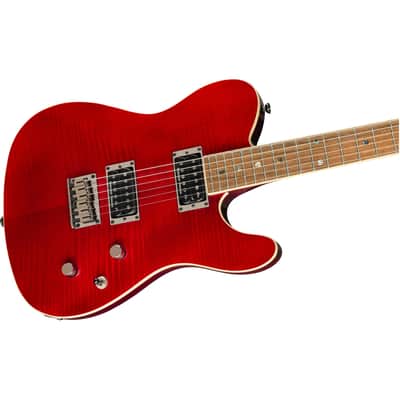Fender Special Edition Custom Telecaster Flame Maple Top w/ Seymour Duncan Humbuckers - Crimson Red Transparent image 2
