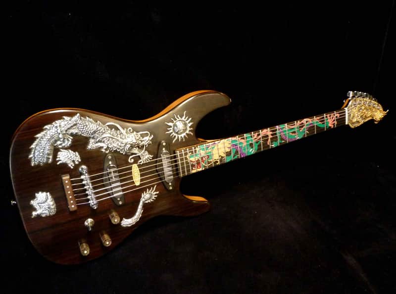 Blueberry Handmade Electric Guitar with Solid Silver and Gold Inlays image 1