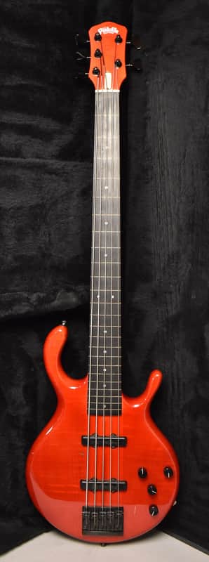 1990 Pedulla MVP-5 Bass Fretless Conversion 5-String Red w/HSC image 1