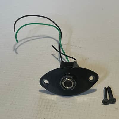 2000's Japan Jackson Dinky Guitars Black Football Oval Factory EMG Active Input Jack image 1